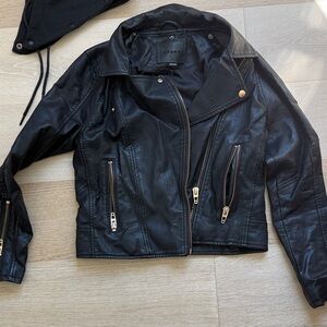 Women's Black Faux Leather Jacket